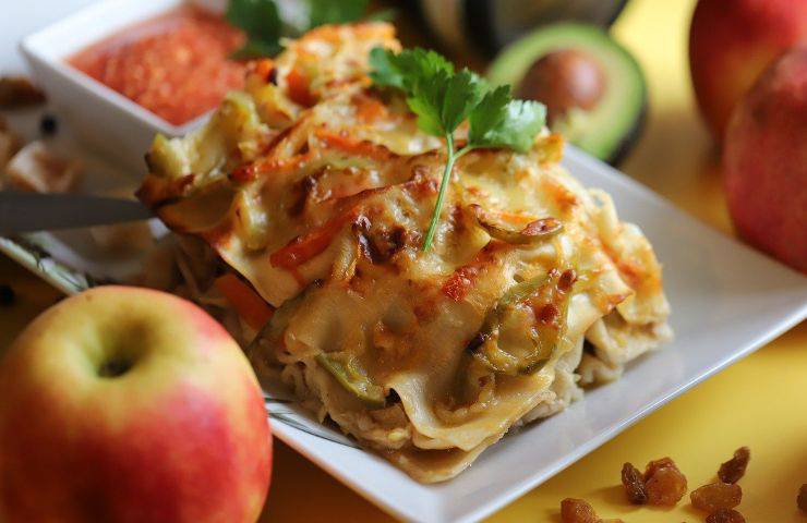 pasticcio freddo di lasagne e verdure