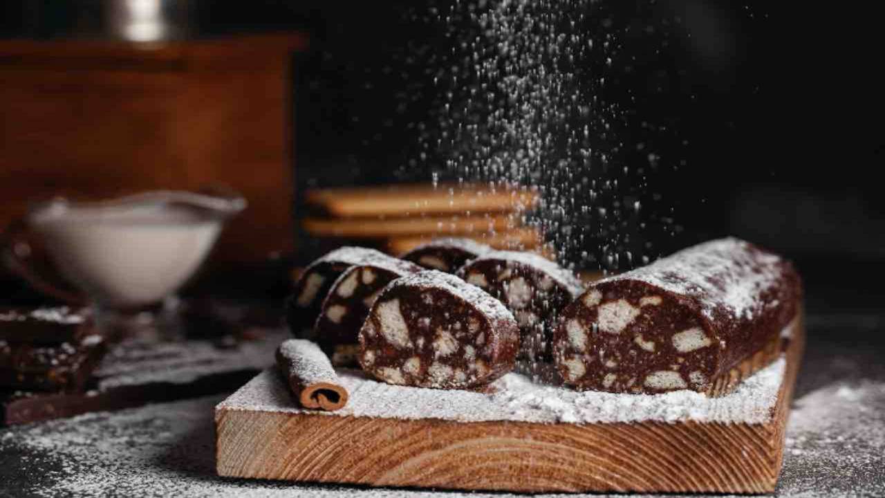 salame cioccolato 3 ingredienti ricetta facile veloce