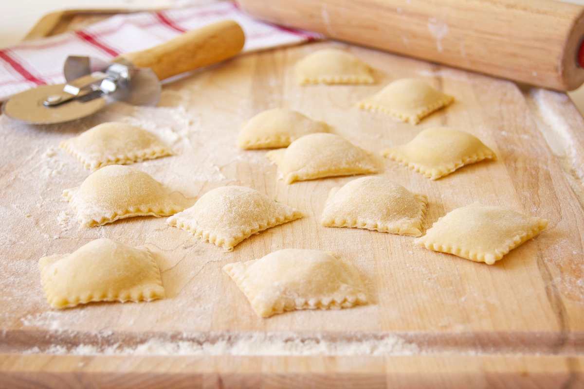 Ravioli sul tagliere